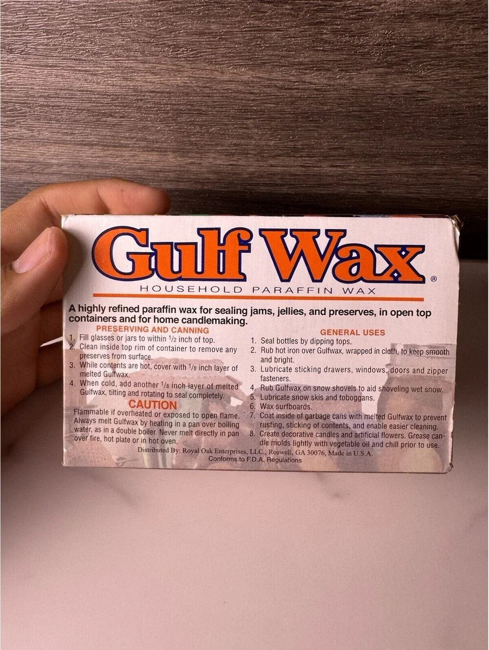 N/A gulf wax